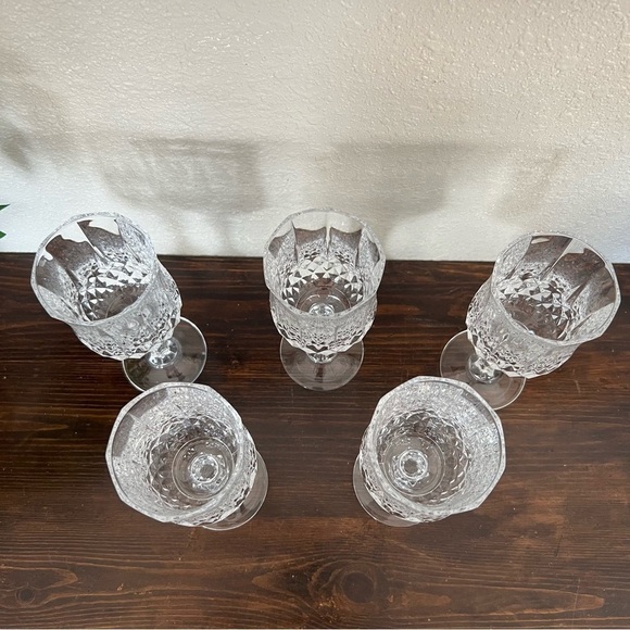 Cristal D'Arques Durand Longchamp Clear Glasses Blown Glass Heavy Water Wine 5 - Picture 5 of 10